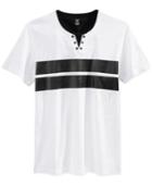Inc International Concepts Men's Gillman Stripe 2fer Split-neck T-shirt, Only At Macy's