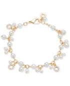 Anne Klein Gold-tone Imitation Pearl Shaky Link Bracelet