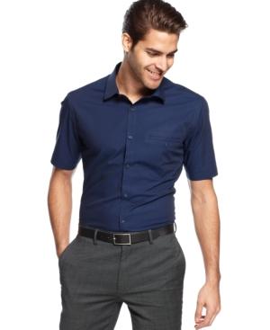 Alfani Black Short Sleeve Ottowa Horizontal Stripe Shirt