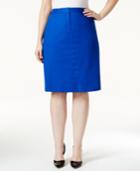 Calvin Klein Plus Size Belted Pencil Skirt