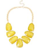 M. Haskell Gold-tone Yellow Faceted Stone Frontal Necklace