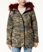 American Rag Juniors' Faux-fur-trim Camo Parka, Created For Macy's