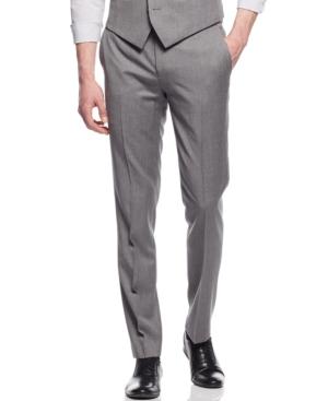 Bar Iii Light Grey Extra Slim-fit Pants