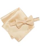 Alfani Men's Yellow Bow Tie & Pocket Square Set, Only At Macy's