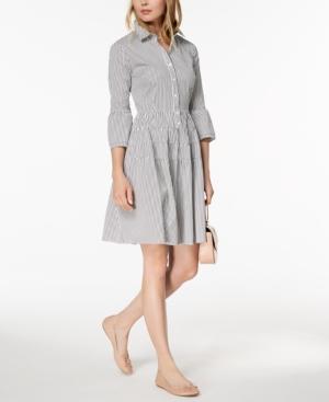 Maison Jules Striped Button-down Fit & Flare Dress, Created For Macy's