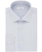 Calvin Klein Men's Steel Classic/regular Fit Non-iron Performance Blue Print Dress Shirt