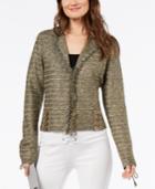 Inc International Concepts Metallic Lace-up Cardigan, Created For Macy's
