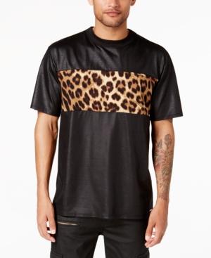 Guess Men's Mason Leopard-print Panel T-shirt
