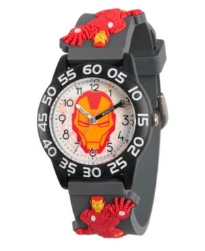 Marvel's Avengers: Iron Man Boys' Black Plastic Time Teacher Watch