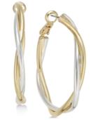 Charter Club Two-tone Twisted Hoop Earrings, Created For Macy's