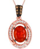 Le Vian Fire Opal (9/10 Ct. T.w.) And Diamond (1/4 Ct. T.w.) Pendant Necklace In 14k Rose Gold