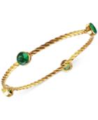 Green Onyx Bezel Bangle Bracelet In 14k Gold Over Sterling Silver (7-1/2 Ct. T.w.)