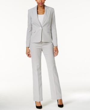 Le Suit Striped Seersucker Pantsuit