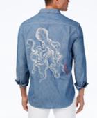 Tommy Bahama Men's Linen Kraken Me Up Embroidered Chambray Shirt