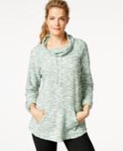 Style & Co. Sport Petite Funnel-neck Kangaroo-pocket Sweatshirt, Only At Macy's