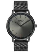 Hugo Men's #exist Ultra Slim Gray Ion-plated Stainless Steel Mesh Bracelet Watch 40mm