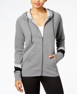 Material Girl Active Juniors' Colorblocked Zip-front Hoodie, Created For Macy's