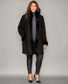 The Fur Vault Plus Size Shearling Lamb Stand-collar Coat
