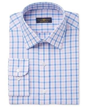 Club Room Men's Estate Classic/regular Fit Pink Gingham Dress Shirt, Only At Macy's