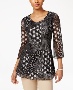 Jm Collection Patchwork-print Top, Only At Macy's