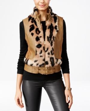 Xoxo Juniors' Faux-fur-trim Moto Vest
