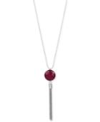 Kenneth Cole New York Silver-tone Berry Stone Lariat Necklace