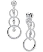 Anne Klein Graduated Circle And Crystal Clip-on Drop Earrings