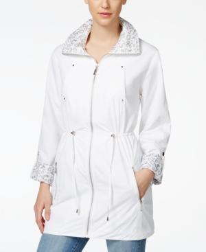 Jm Collection Petite Printed-trim Anorak Jacket
