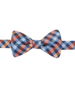 Countess Mara Navy Gingham Pre-tied Bow Tie