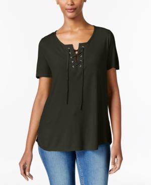 Calvin Klein Jeans Lace-up Split-neck T-shirt