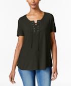 Calvin Klein Jeans Lace-up Split-neck T-shirt