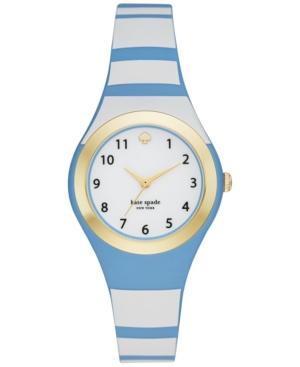 Kate Spade New York Women's Rumsey Blue And White Silicone Strap Watch 30mm Ksw1088