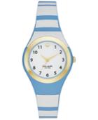 Kate Spade New York Women's Rumsey Blue And White Silicone Strap Watch 30mm Ksw1088