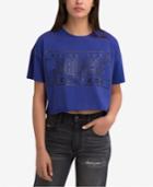 Jordache Juniors' Kimberly Logo Graphic Cropped T-shirt
