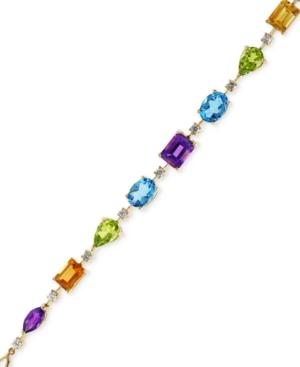 Mosaic By Effy Diamond (1/3 C.t. T.w.) And Multicolor Tennis Bracelet In 14k Gold