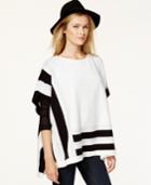Bar Iii Colorblock Sweater Knit Poncho, Only At Macy's