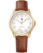Tommy Hilfiger Women's Casual Sport Brown Leather Strap Watch 36mm 1781654