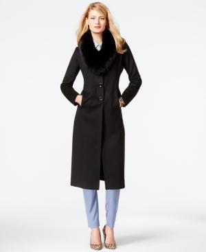 Forecaster Fox-fur-trim Shawl-collar Maxi Coat