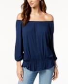Style & Co Off-the-shoulder Peplum Top, Created For Macy's
