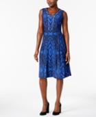 Jm Collection Printed Chain-neck Dress, Created For Macy's