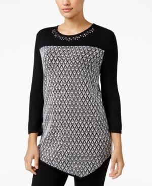 Alfred Dunner Petite Theater District Asymmetical Sweater