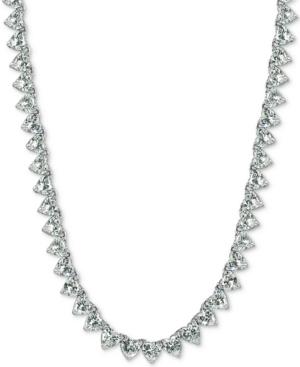 Giani Bernini Cubic Zirconia Heart Collar Necklace In Sterling Silver, Created For Macy's