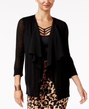 Thalia Sodi Draped Chiffon-trim Cardigan, Only At Macy's