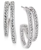 Eliot Danori Silver-tone Pave In And Out Double J-hoop Earrings, Only At Macy's