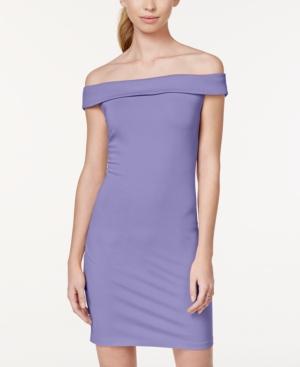 In Awe Of You Juniors' Ponte-knit Off-the-shoulder Bodycon Dress