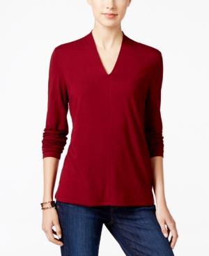 Charter Club Petite V-neck Knit Top, Only At Macy's