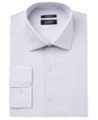 Alfani Men's Classic/regular Fit Performance Blue Stripe Dress Shirt, Only At Macy's