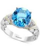 Balissima By Effy Blue Topaz (5-1/2 Ct. T.w.) & Diamond Accent Ring In Sterling Silver & 18k Gold