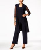 R & M Richards 3-pc. Glitter-print Pantsuit & Shell