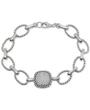Giani Bernini Cubic Zirconia Pave Link Bracelet In Sterling Silver, Created For Macy's